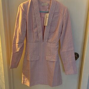 Choosy Pink Checkered Mini Dress